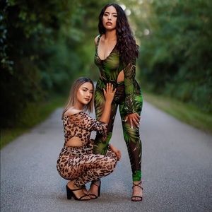 FASHION NOVA - Tropical Mesh Legging Set